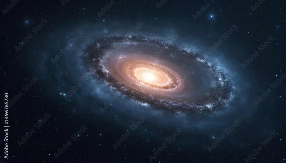 Fototapeta premium space background with spiral galaxy and stars