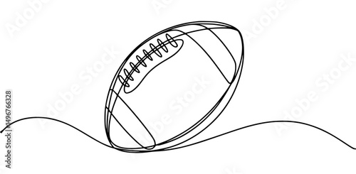 Minimalist line drawing of an american football