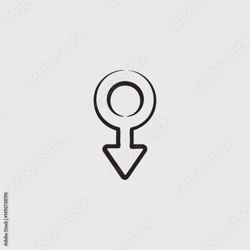 Male gender icon logo flat vector design
