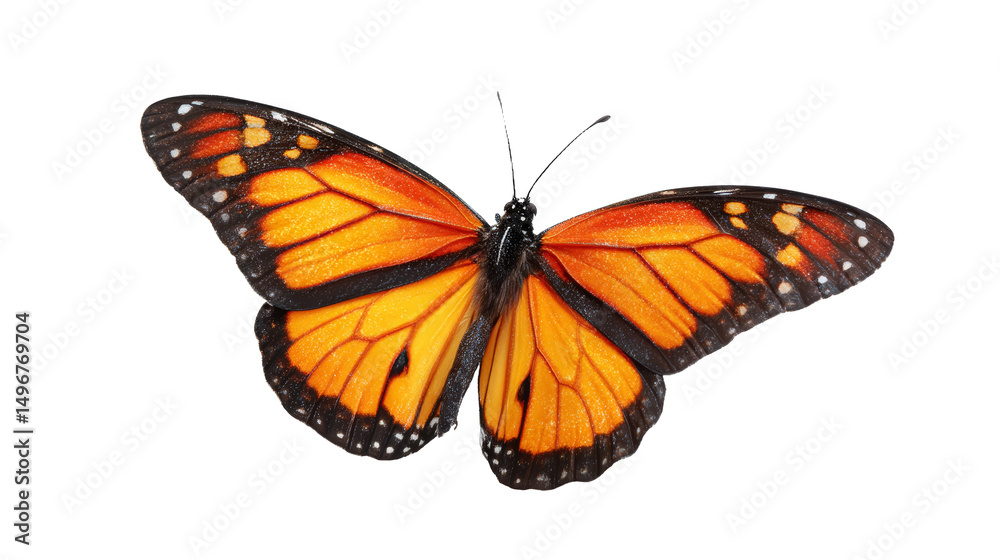 Fototapeta premium [Transparent Background PNG]Beautiful Monarch Butterfly Isolated on White Background