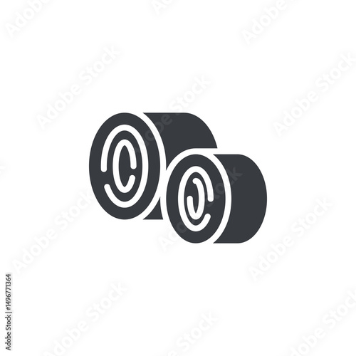 Rolled hay bale vector icon