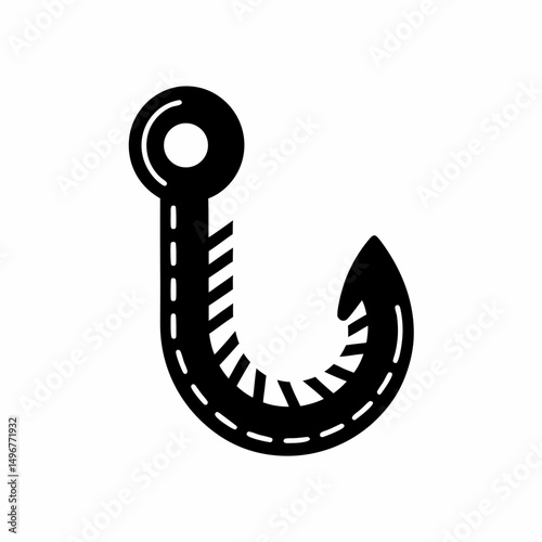 creative details Outline silhouette Empty fish hook icon vector illustration 
