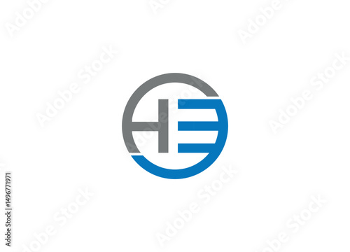 HE modern logo design with vector icon template