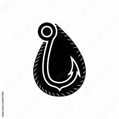creative details Outline silhouette Empty fish hook icon vector illustration 