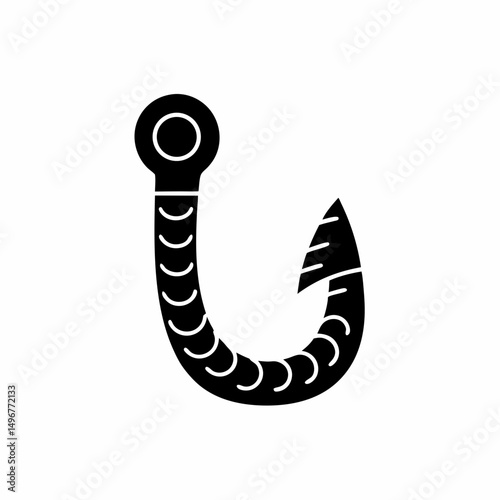 creative details Outline silhouette Empty fish hook icon vector illustration 