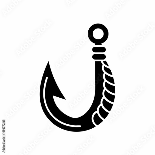 creative details Outline silhouette Empty fish hook icon vector illustration 