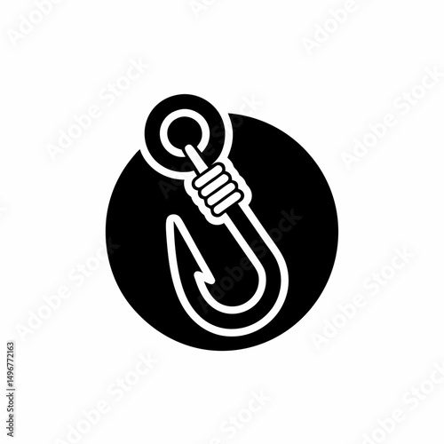 creative details Outline silhouette Empty fish hook icon vector illustration 