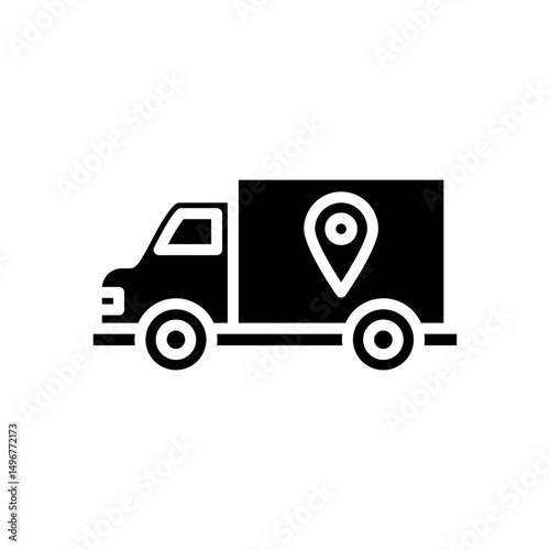 Pin Location Delivery Solid Icon