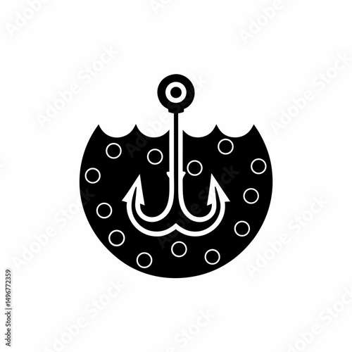 creative details Outline silhouette Empty fish hook icon vector illustration 
