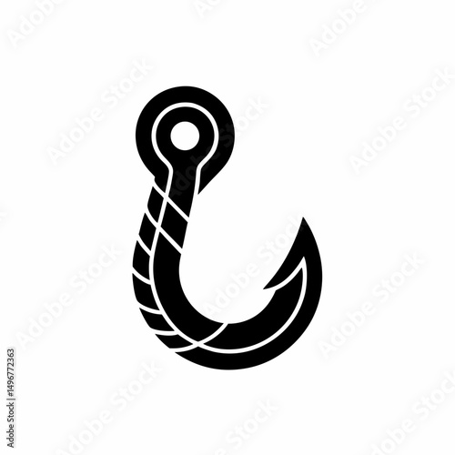 creative details Outline silhouette Empty fish hook icon vector illustration 
