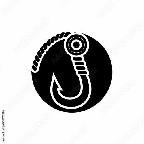 creative details Outline silhouette Empty fish hook icon vector illustration 