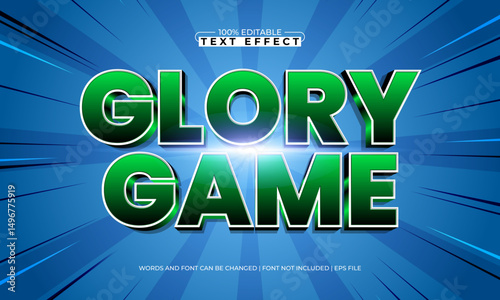 glory game editable text effect with a game and match text style