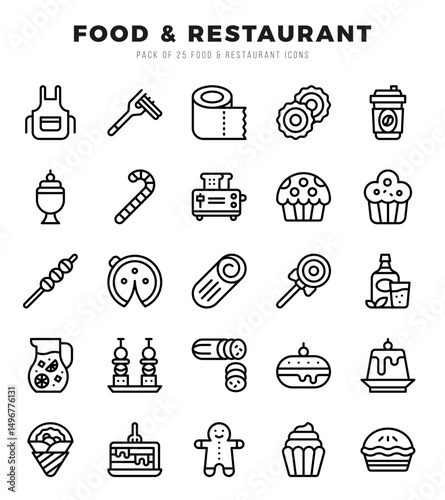 Food and Restaurant icons set. Vector illustration.