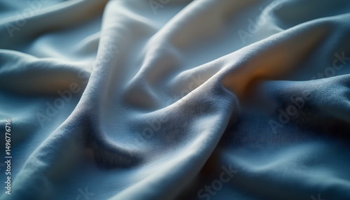 Soft cotton fabric with visible weave texture, neutral tones, and natural light shadows  .