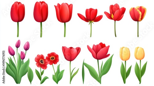 Wallpaper Mural Collection of Red and Yellow Tulips: A Vibrant Springtime Display Torontodigital.ca