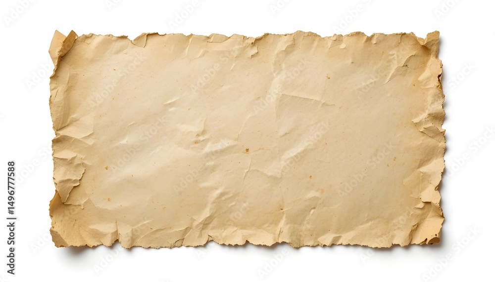 Fototapeta premium “Old Paper Texture on White Background – Vintage and Rustic Design for Creative Projects”