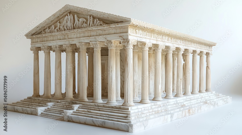 Fototapeta premium Model of a Classical Greek Temple: Architectural Marvel