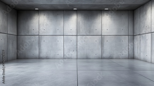 Empty, modern concrete room (1) photo