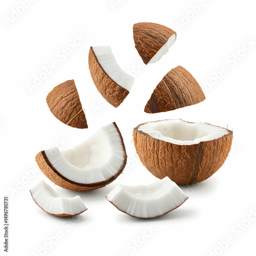 Fresh Coconut Pieces, Slices, Half Coconut