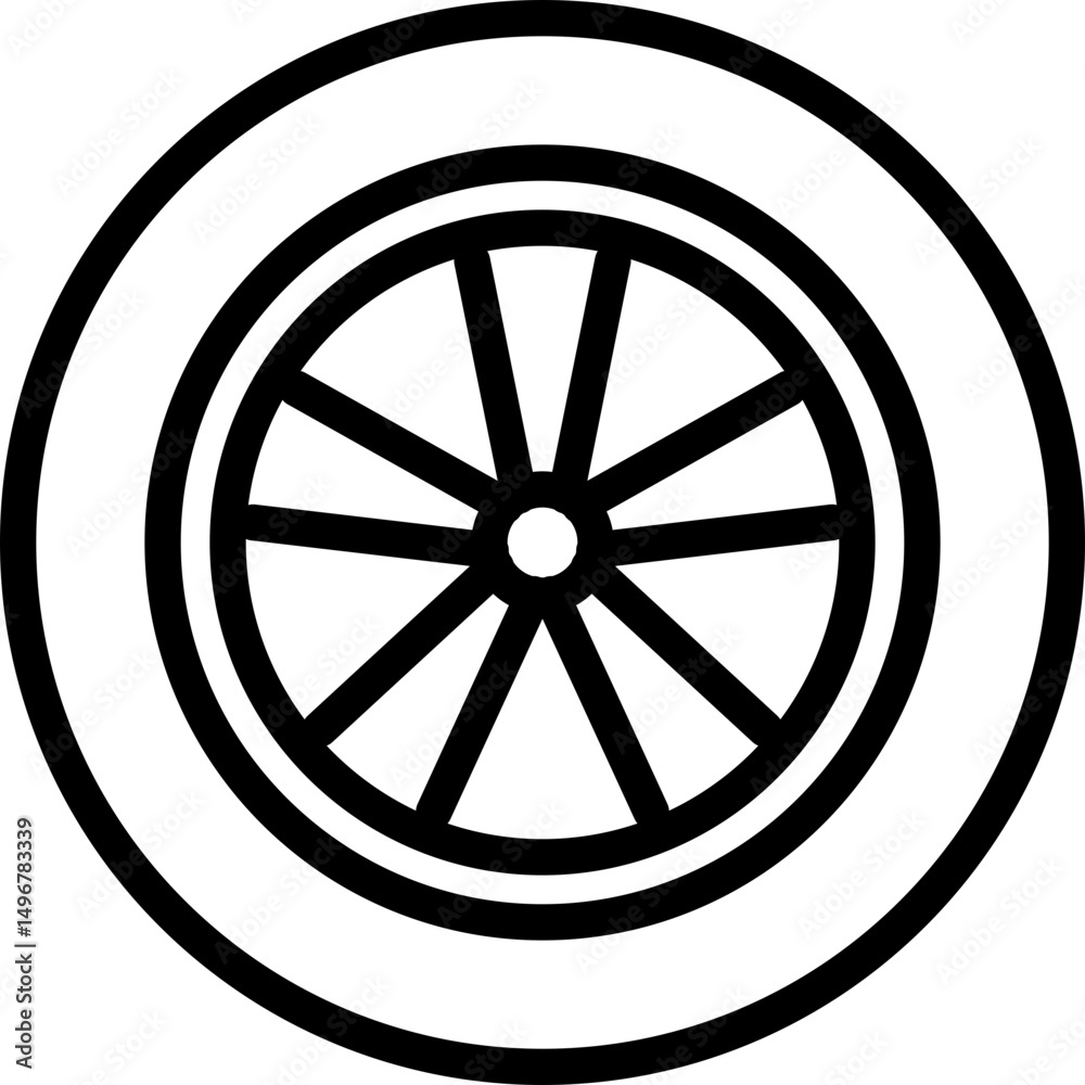 Fototapeta premium tires icon, car, automobile 
