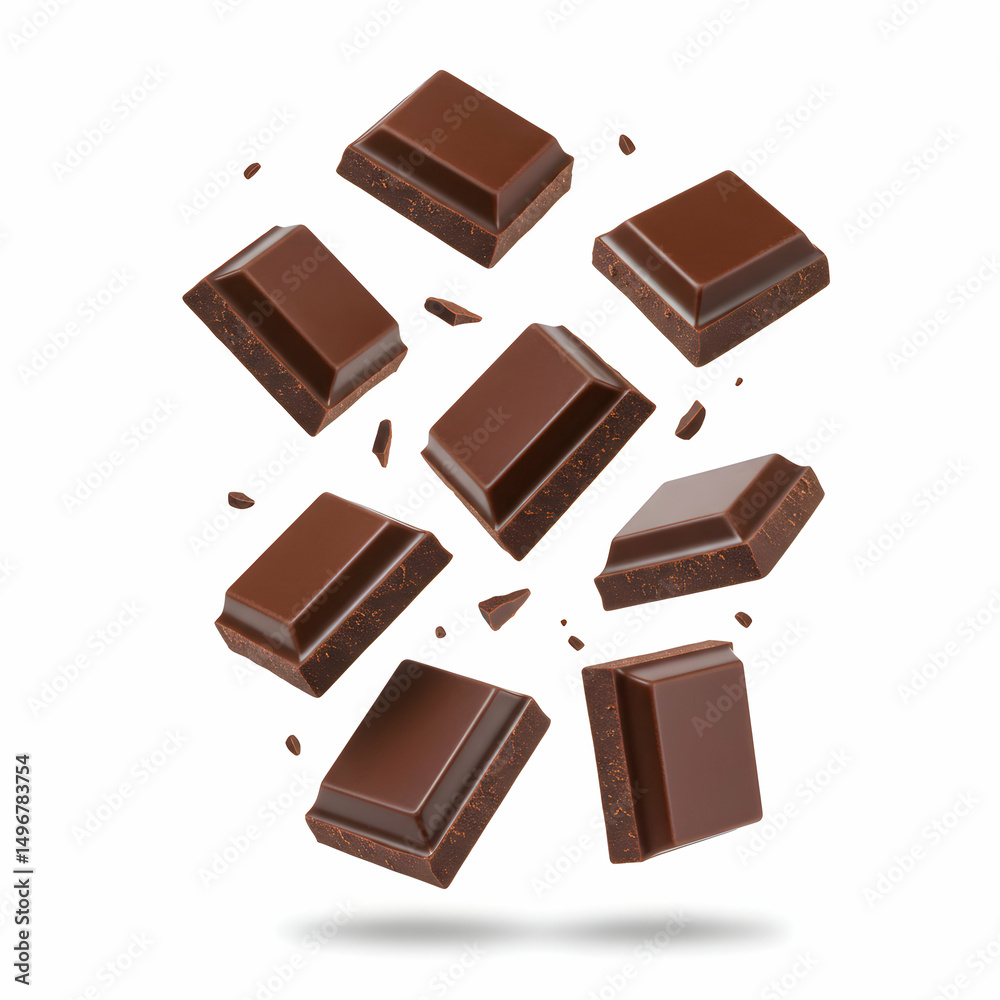 Fototapeta premium Dark Chocolate Pieces: Gourmet, Delicious