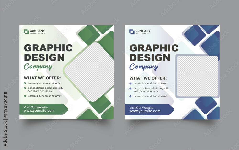 Fototapeta premium Graphic Design Company Instagram Post Template 