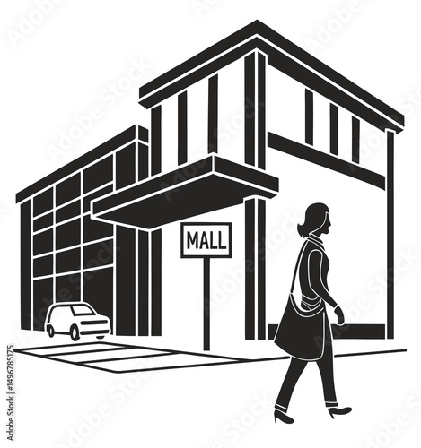 sketch of a man in a building