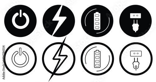 icon power battery energy and electricity