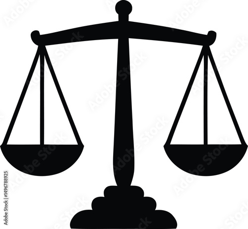Silhouette of justice scales symbolizing fairness and equality in legal and judicial contexts vector illustration