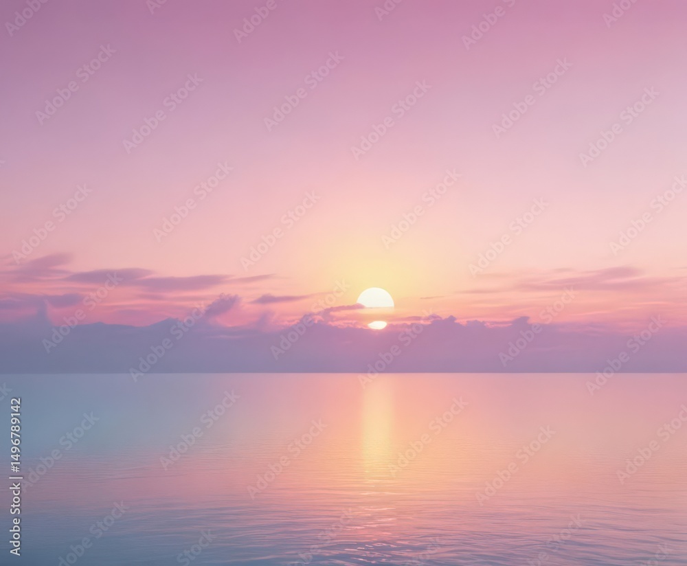 Fototapeta premium Soft pastel pink, blue, yellow gradient Fuzzy sunset effect , ombre, vibrant, background
