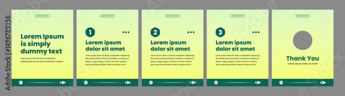 green carousel template for social media posts
