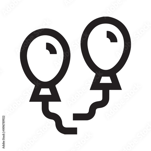 Balloons Vector icon on whiteboard 