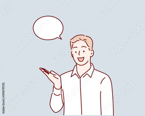 Office Worker Assisting Colleague with Information. Hand drawn style vector design illustrations.