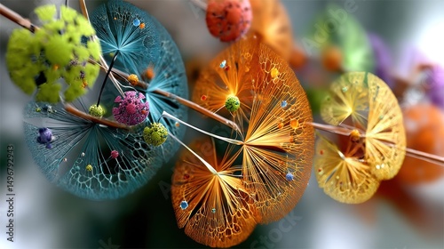 Surreal Floral Abstraction with Vibrant Color & Delicate Details