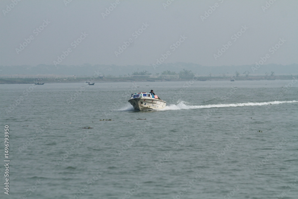 Fototapeta premium boat on the sea