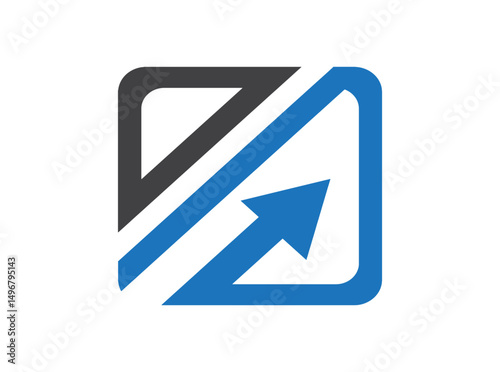 Free Download Modern business logo with upward arrow in orange and navy, ideal for finance, growth, marketing, or tech branding in SVG. - GFXLoad