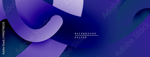 Abstract fluid shapes, purple hues dominate design. Smooth gradients create dynamic visual texture. Modern background element.