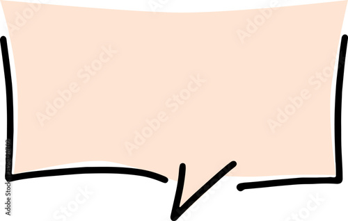 conversational speech bubble hand drawn black curved lines simple lines with angular light pink decorative background