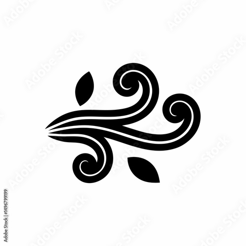 creative details Outline silhouette Wind blow icon, air breeze symbol icon vector illustration 