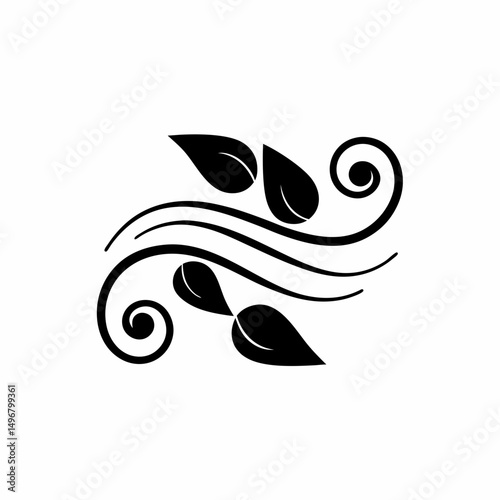 creative details Outline silhouette Wind blow icon, air breeze symbol icon vector illustration 