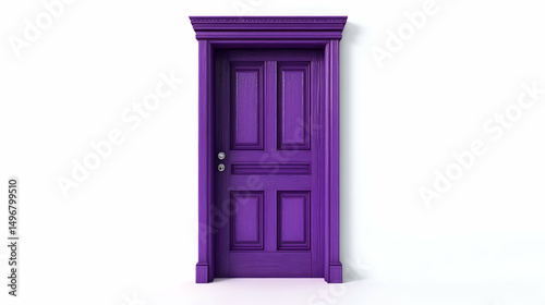 A purple door rendered in 3D isol  77C36