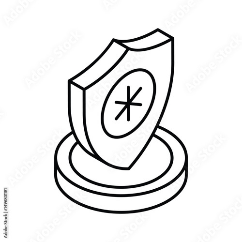 A customizable isometric icon representing medical insurance coverage