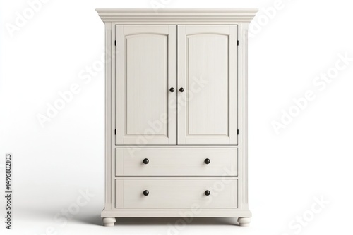 armoire with drawers isolated on white background
