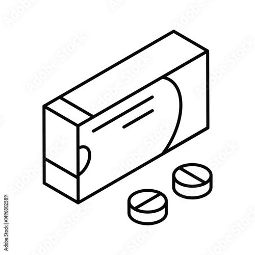 Premium isometric icon showing assorted medical pills