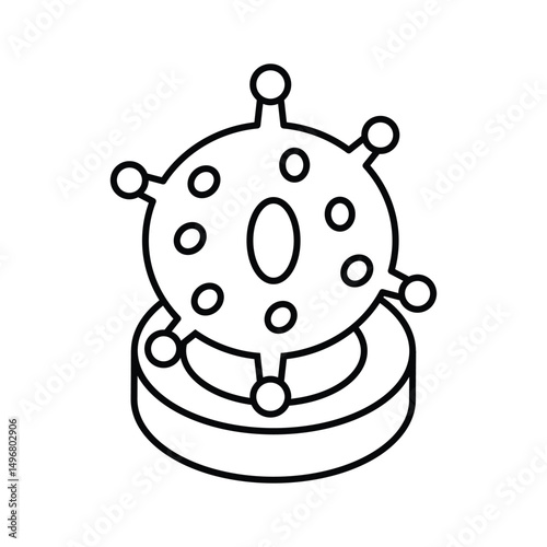 A captivating isometric icon representing a harmful virus