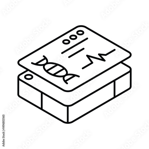 A well crafted isometric icon showing gene study