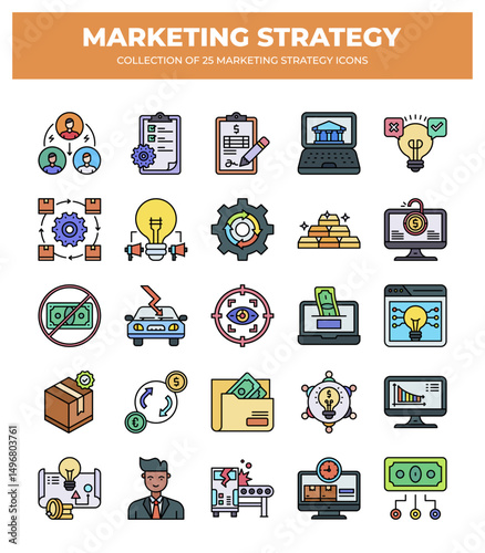 Collection of 25 Marketing Strategy Icons: Boost Your Business Growth