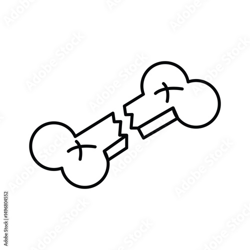 A captivating isometric icon showing a broken bone