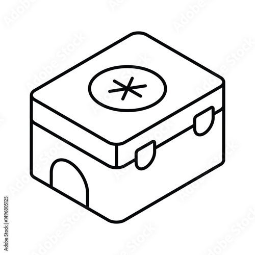 Trendy isometric icon showing a medical kit