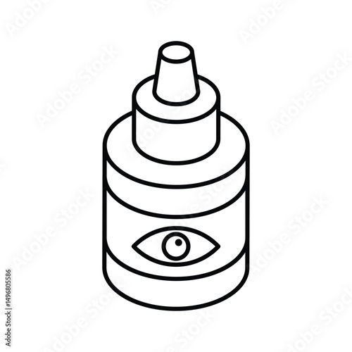 A stylish isometric icon of prescribed eye drops